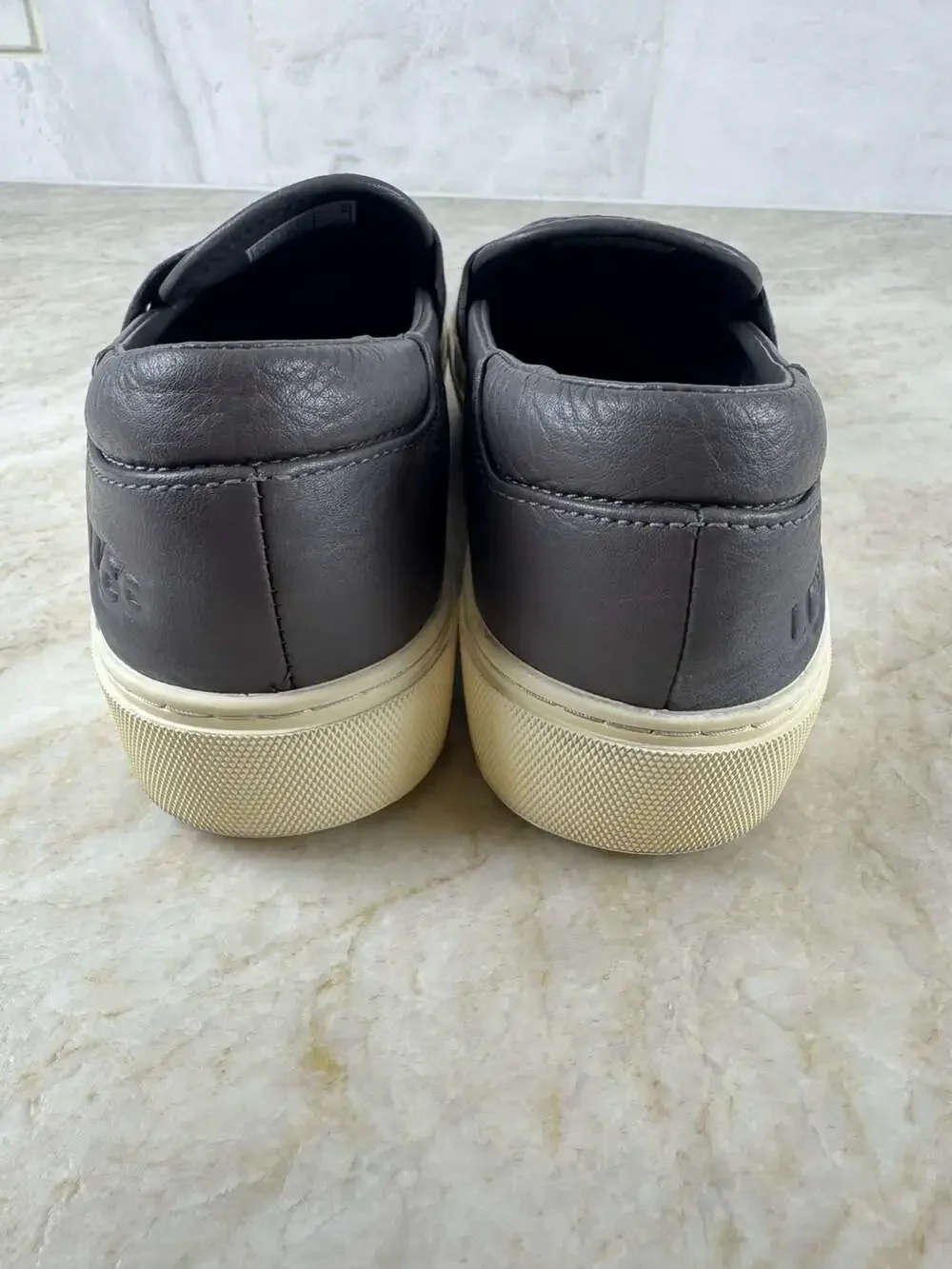 UGG Chayze Gray Leather Slip On Sneakers Women’s Size 5 Platform Casual Shoes - Picture 4 of 12